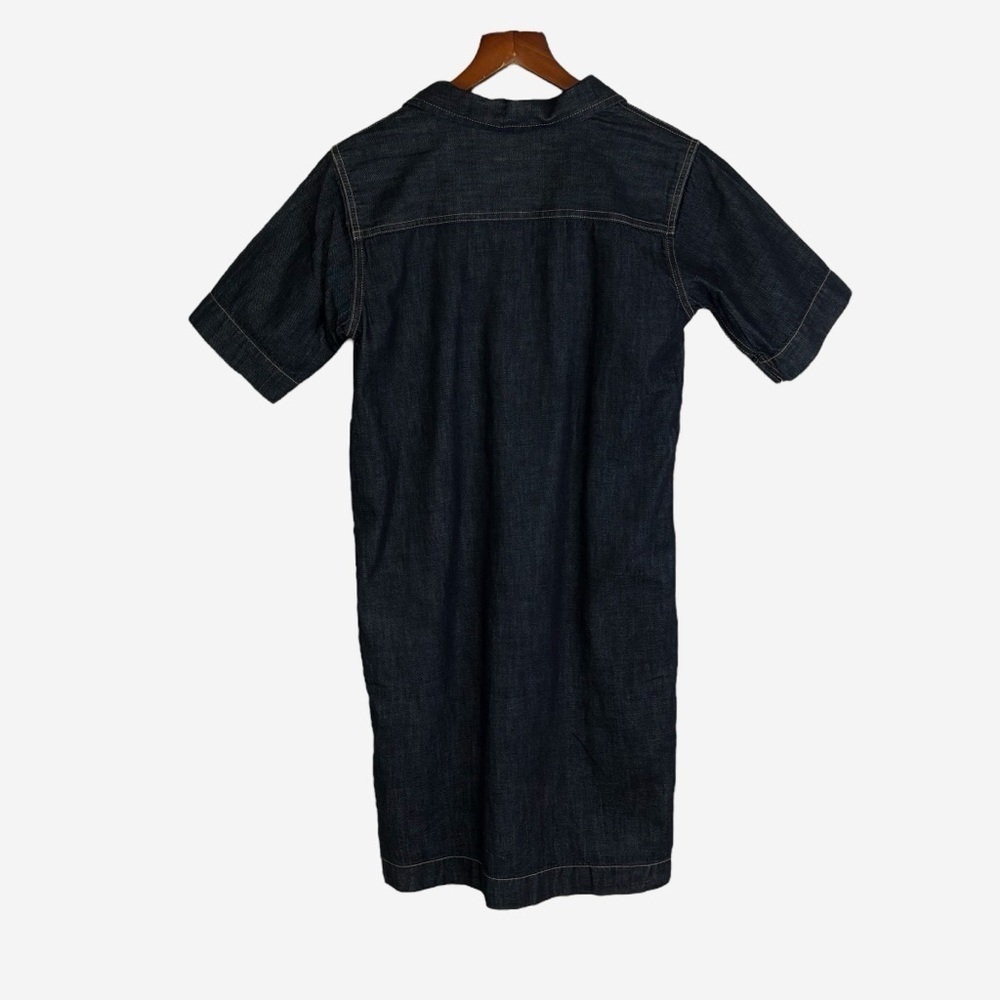 Lauren Ralph Lauren Denim Shift Shirt Dress Size XS Short Sleeve Dark Blue Wash - Picture 5 of 12